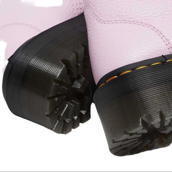 Dr. Martens Light Pink Devon Heart Leather Platform Boots - Picture 8 of 14